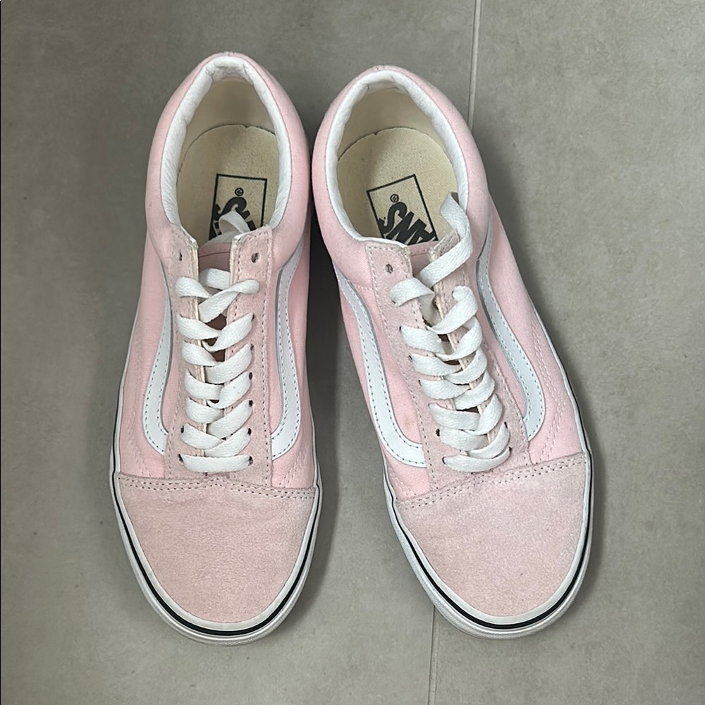 Vans Pink and White Old Skool Sneakers